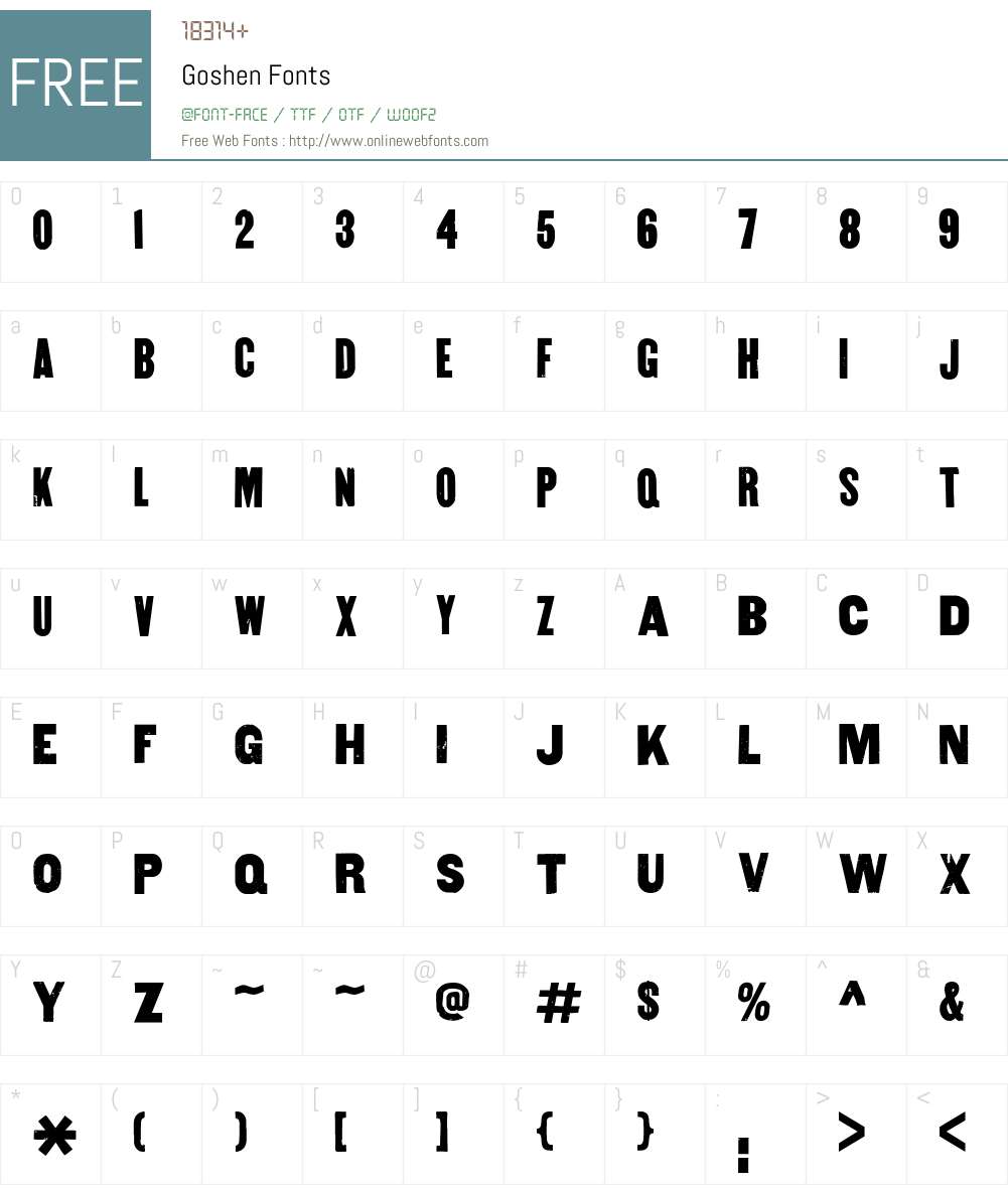 Goshen Font Screenshots