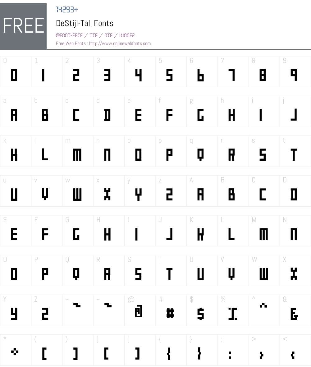 DeStijl Font Screenshots