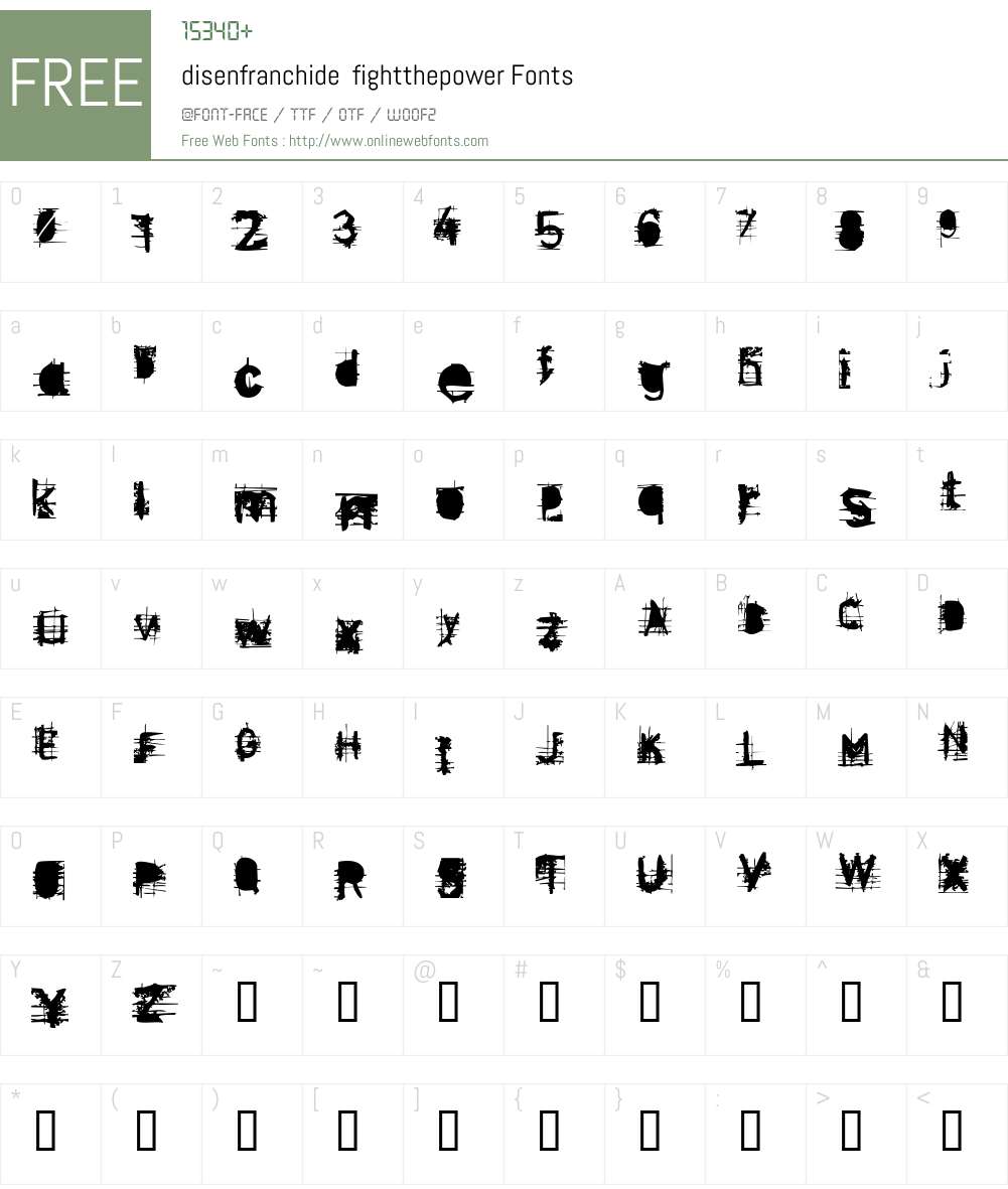 disenfranchide Font Screenshots