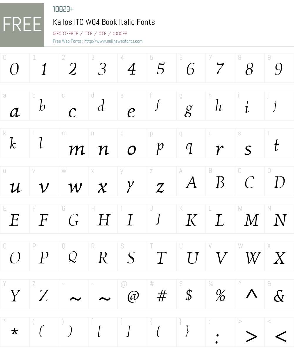 ITC Kallos Font Screenshots