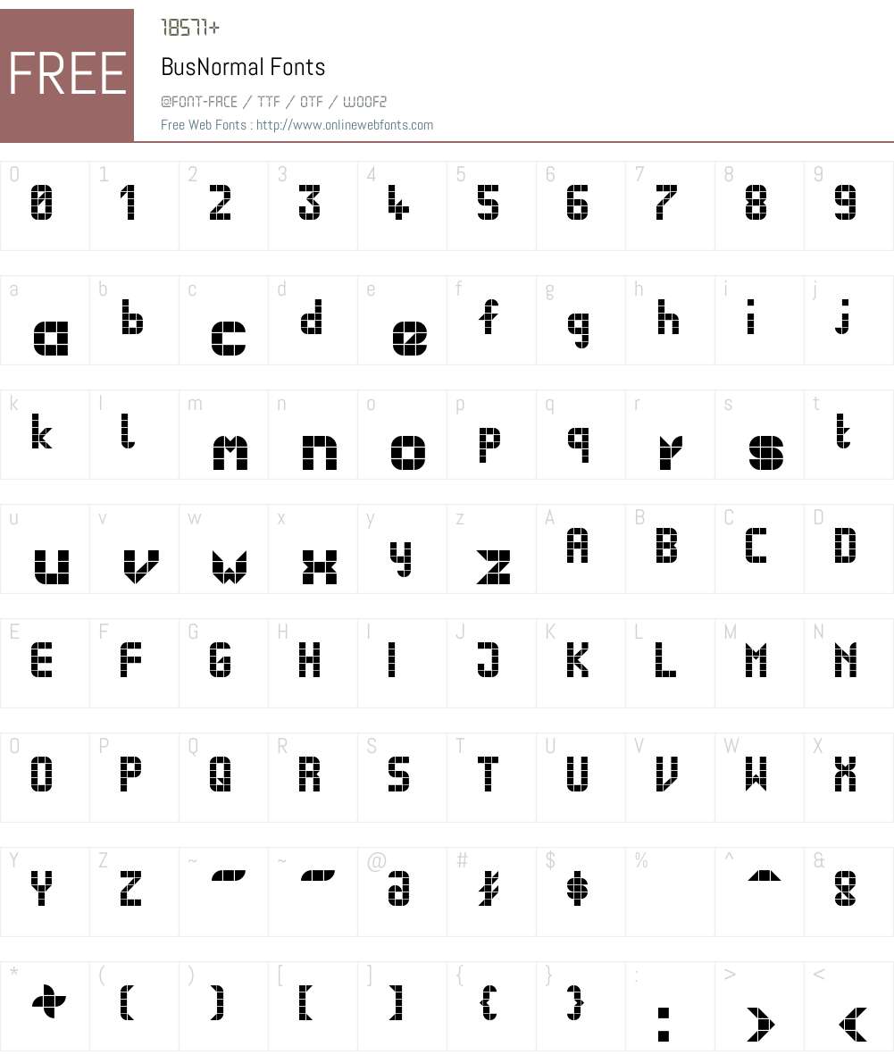 BusNormal Font Screenshots