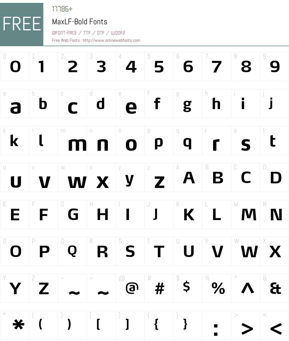 MaxLF-Bold Font Screenshots