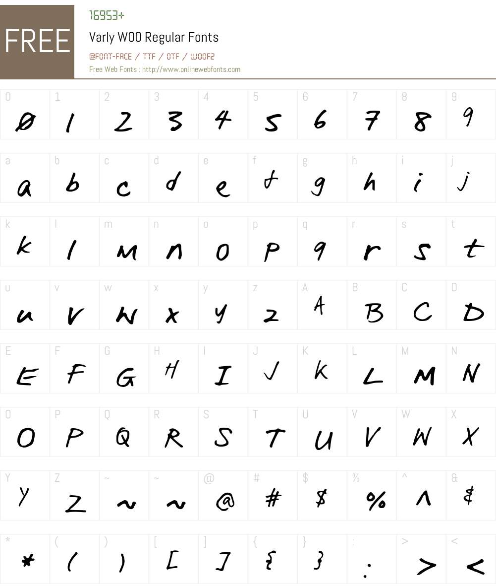 Varly Font Screenshots