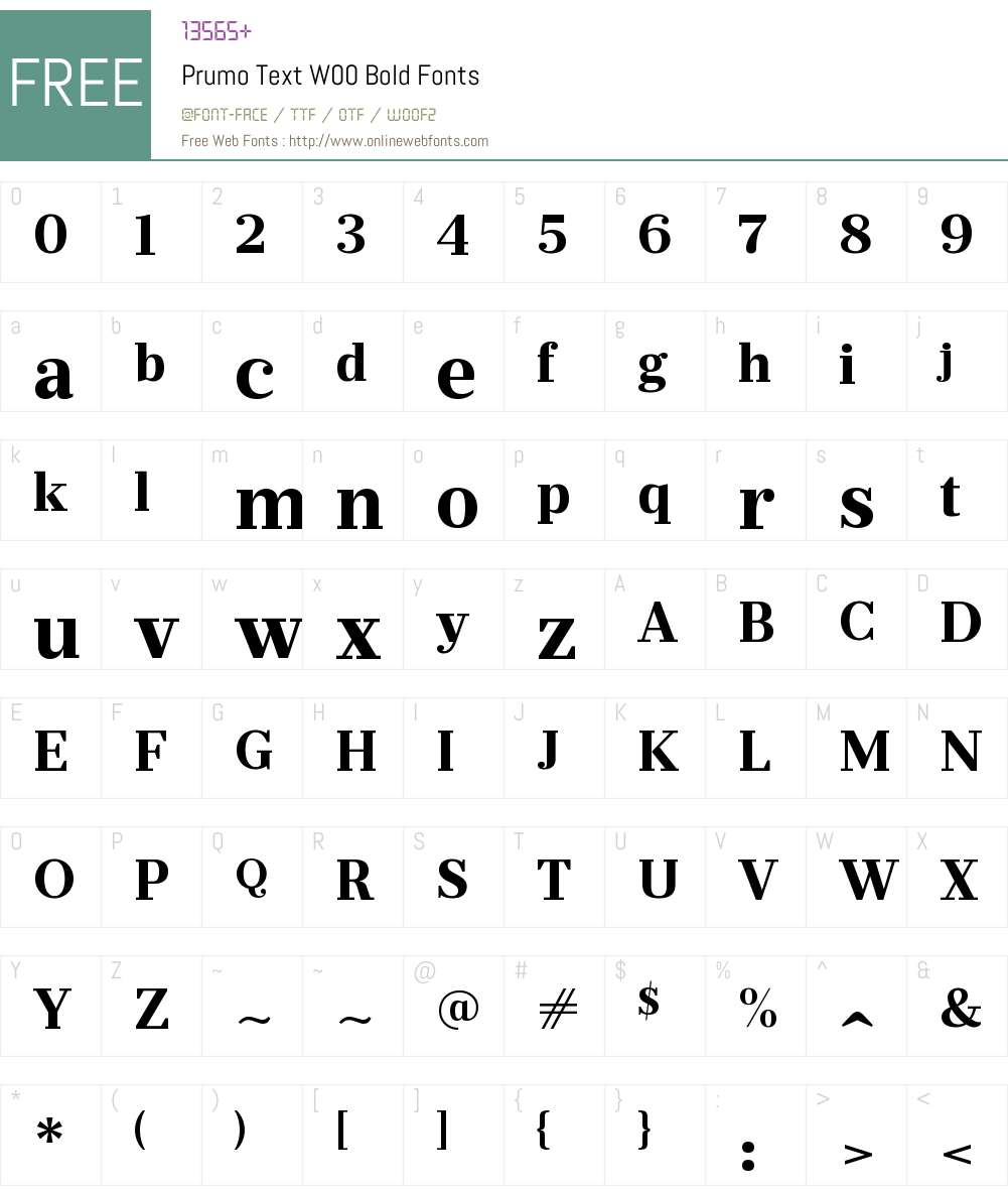 PrumoTextW00-Bold Font Screenshots
