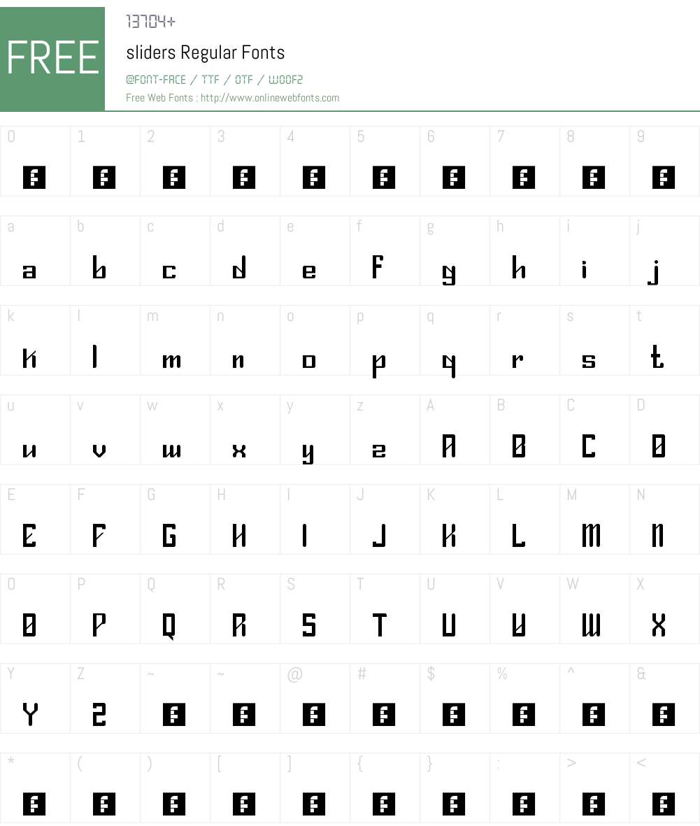sliders Font Screenshots