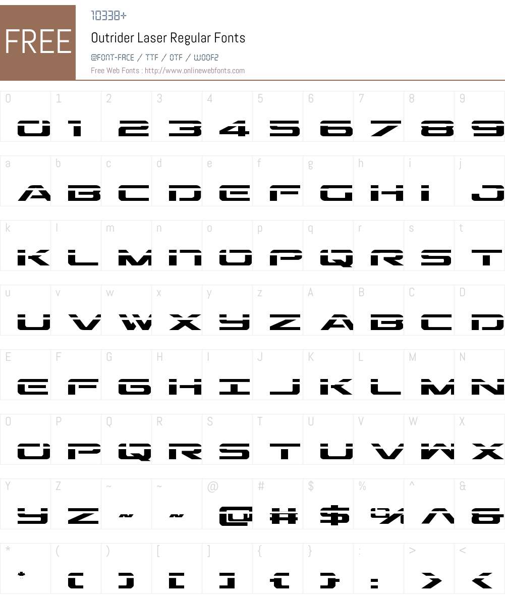Outrider Laser Font Screenshots