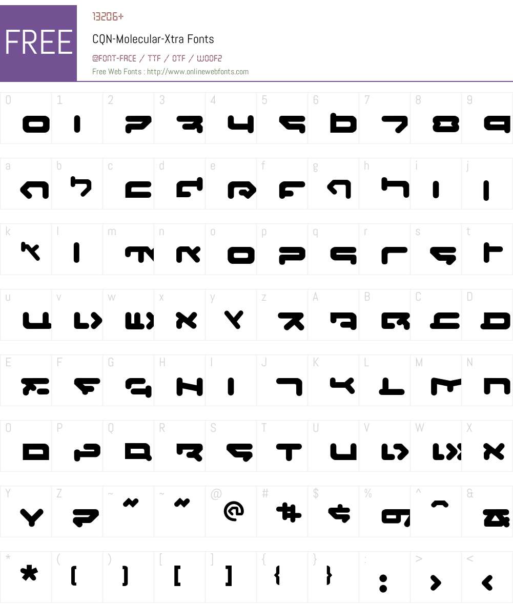 CQN-Molecular Font Screenshots