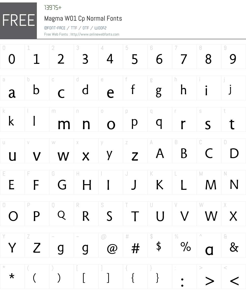 MagmaW01-CpNormal Font Screenshots