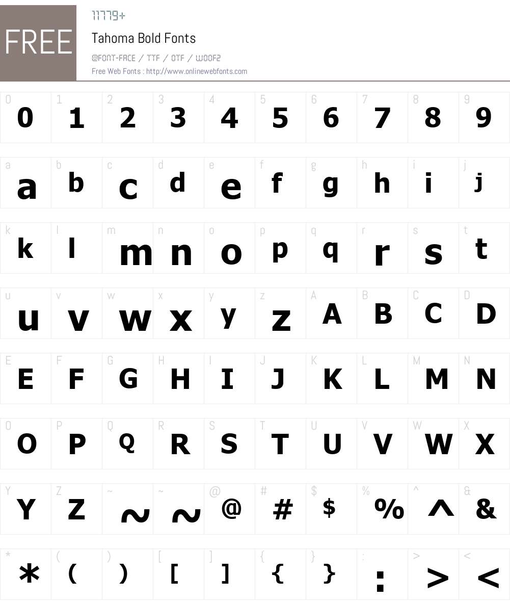 Tahoma Font Screenshots