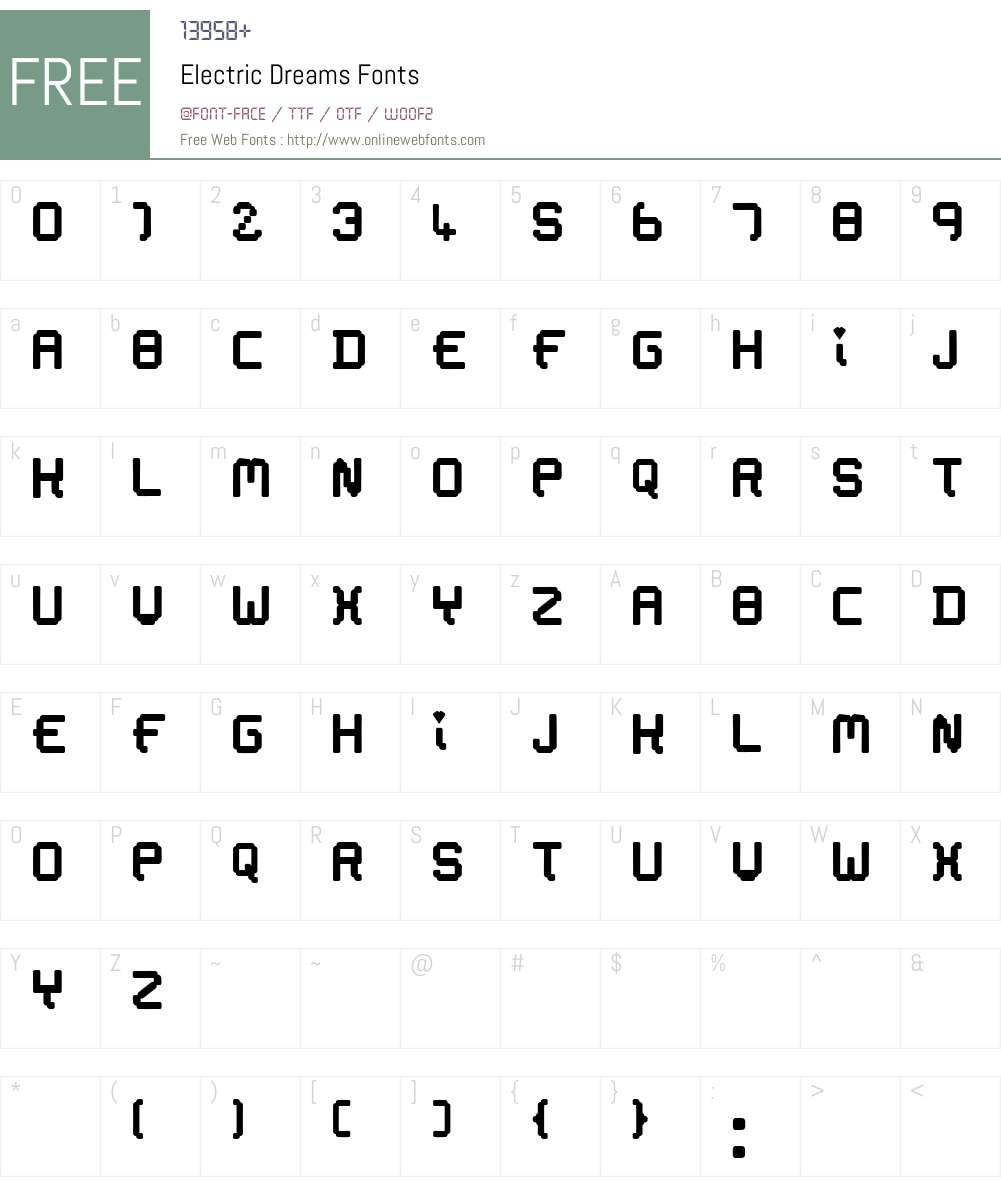 Electric Dreams Font Screenshots