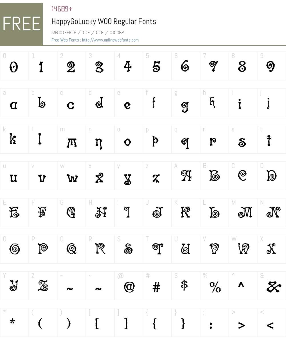 HappyGoLucky Font Screenshots