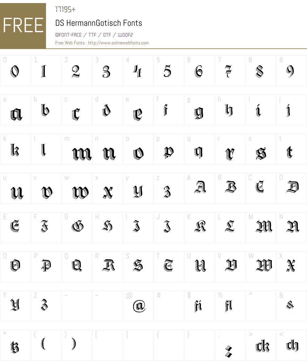 DS HermannGotisch Font Screenshots
