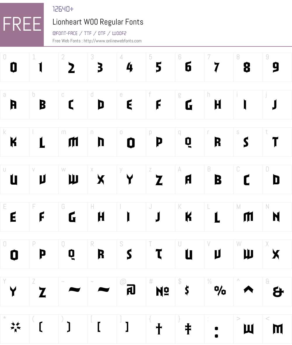 LionheartW00-Regular Font Screenshots
