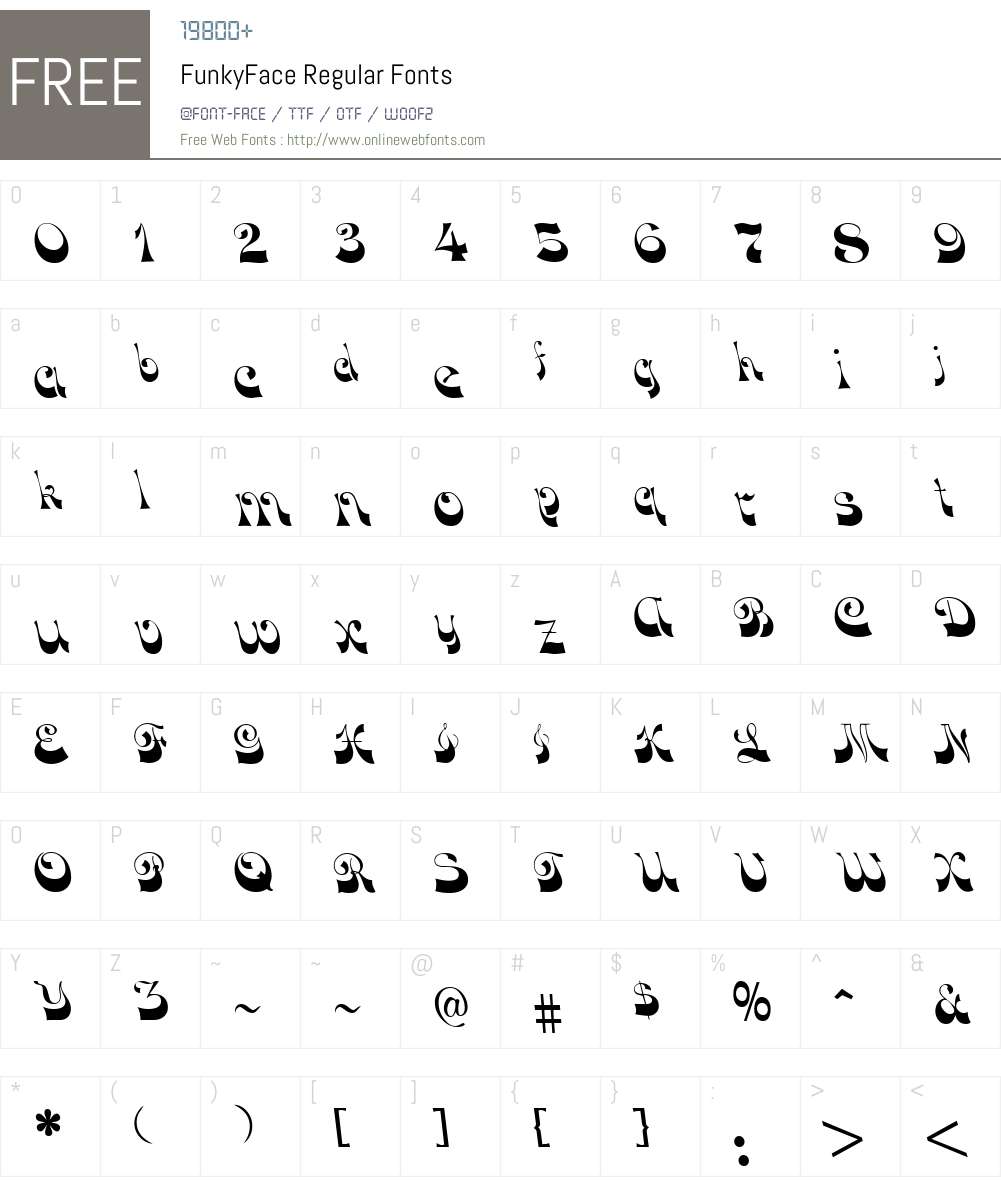 FunkyFace Font Screenshots