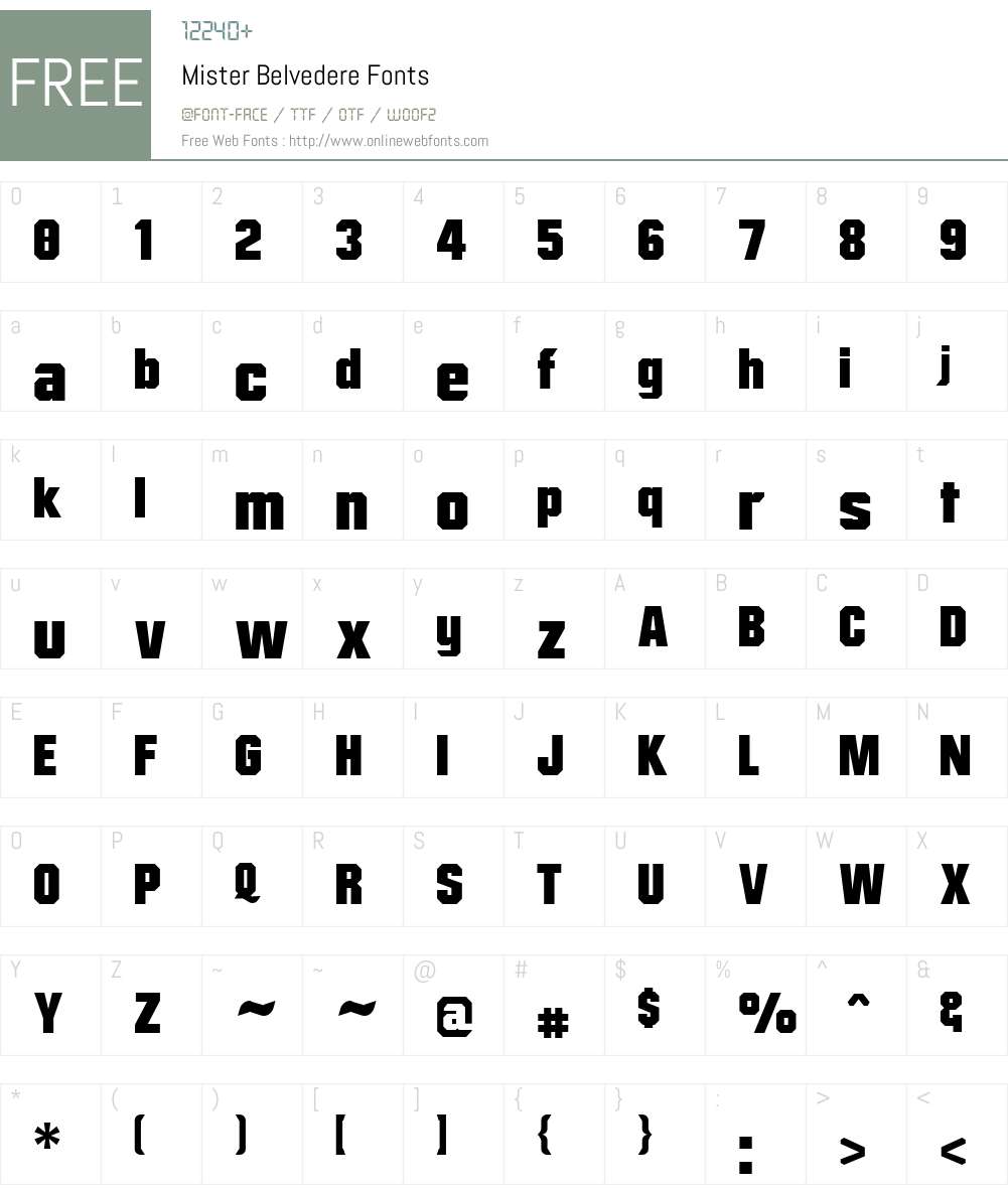 Mister Belvedere Font Screenshots