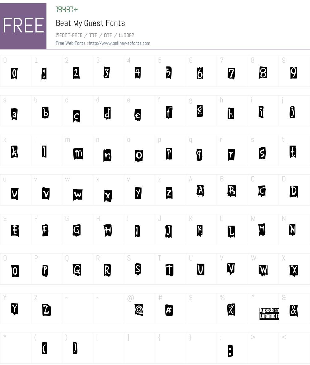 Beat My Guest Font Screenshots