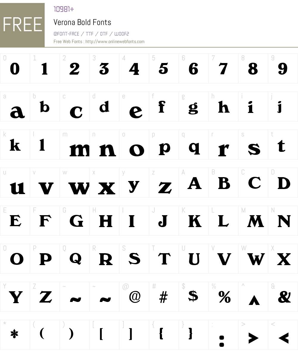 Verona Font Screenshots
