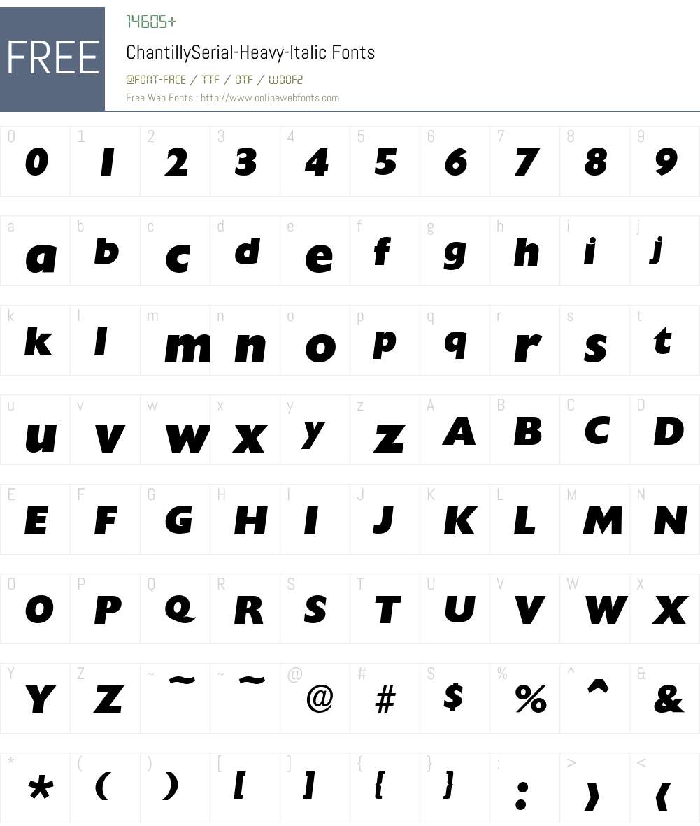 ChantillySerial-Heavy Font Screenshots