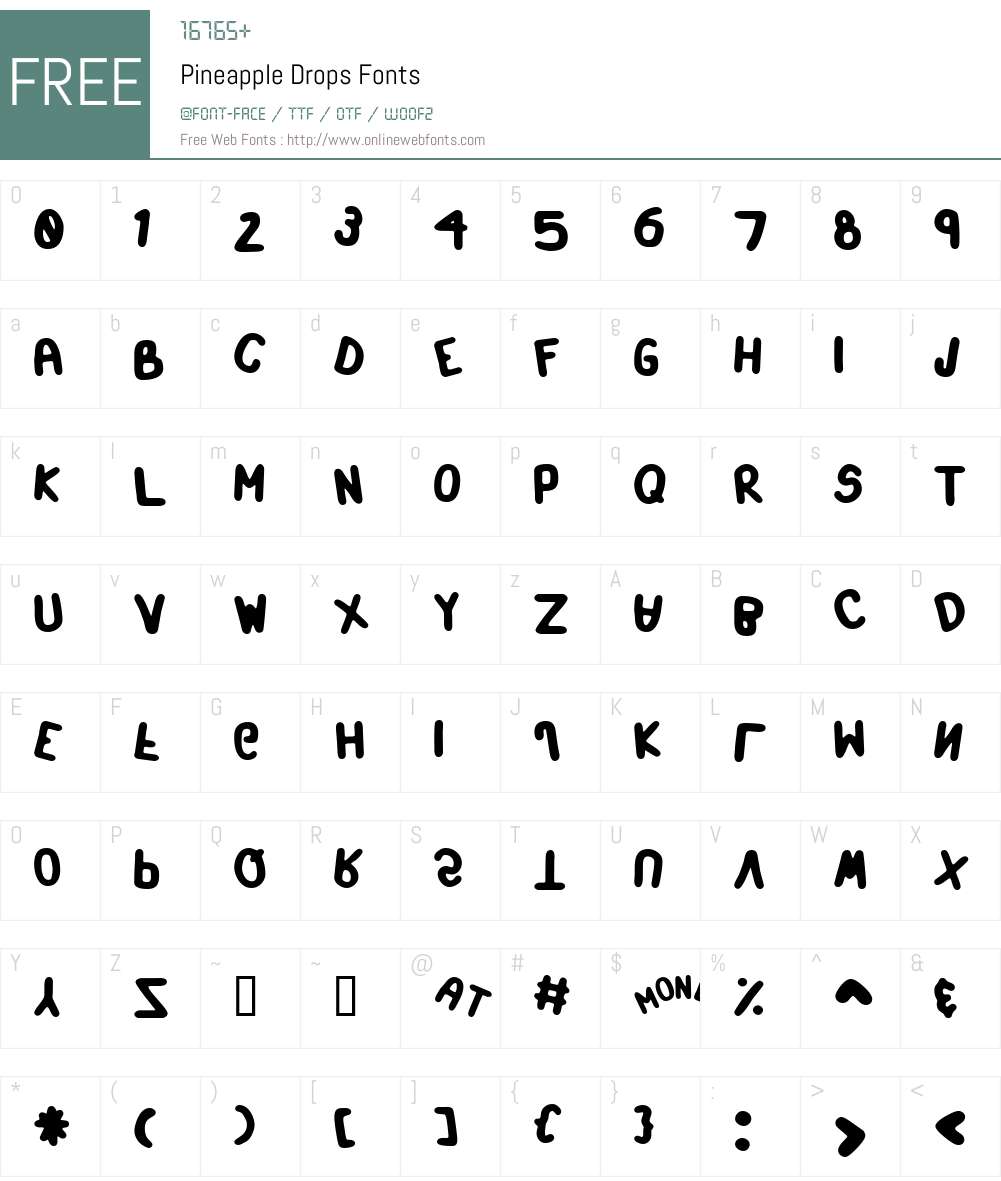 Pineapple Drops Font Screenshots
