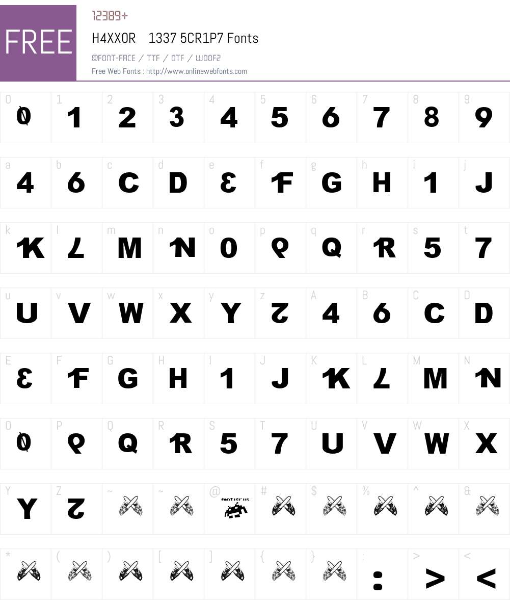 H4XX0R Font Screenshots
