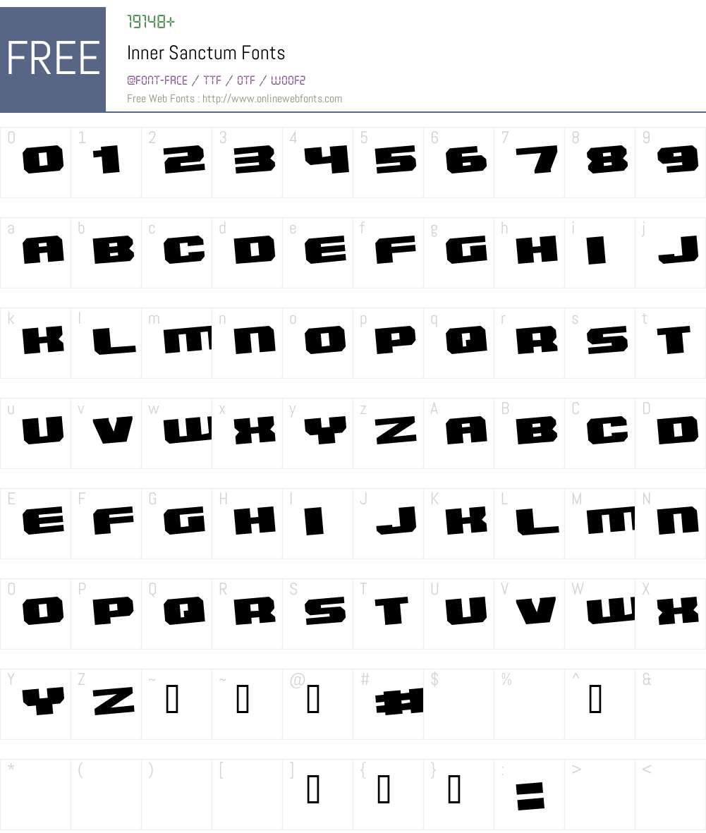 Inner Sanctum Font Screenshots