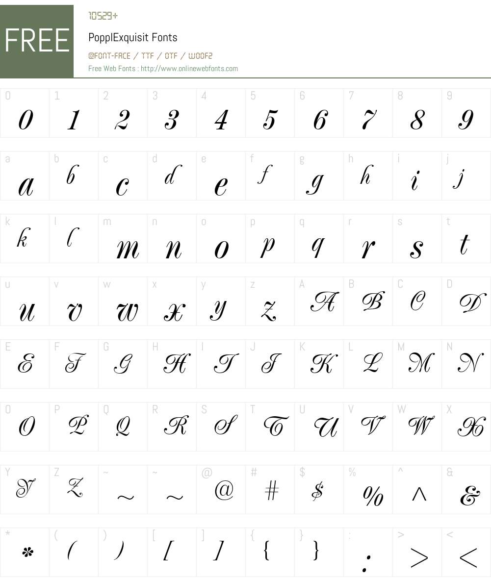 PopplExquisit Font Screenshots