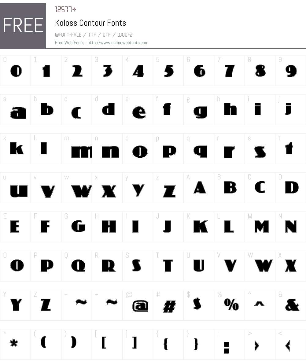 Koloss Font Screenshots