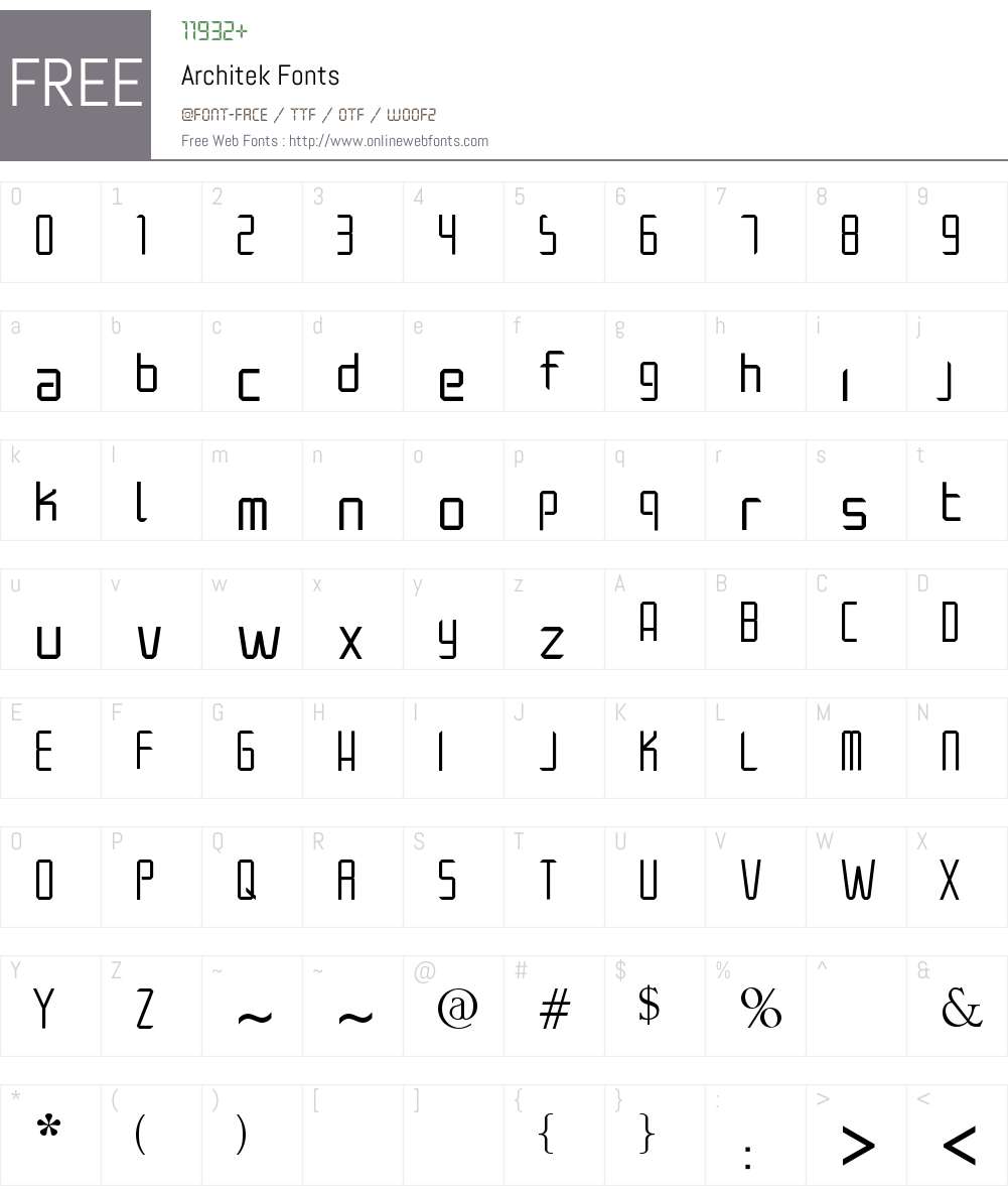 Architek Font Screenshots