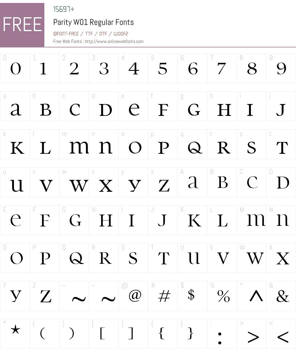 ParityW01-Regular Font Screenshots