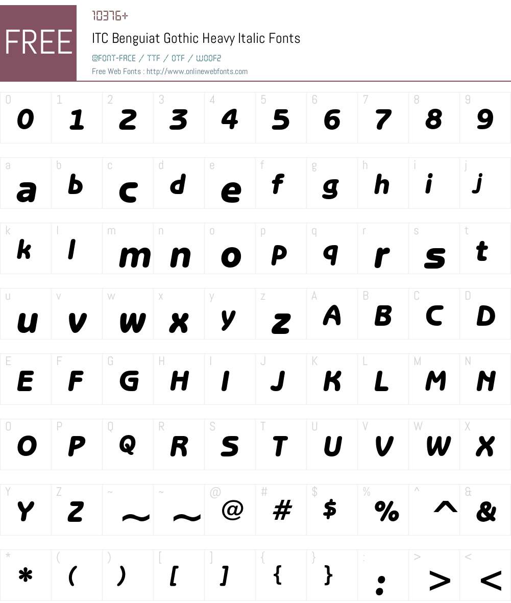 ITC Benguiat Gothic Font Screenshots