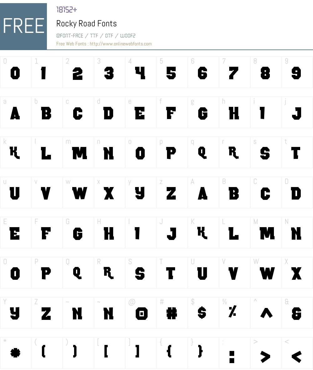 Rocky Road Font Screenshots