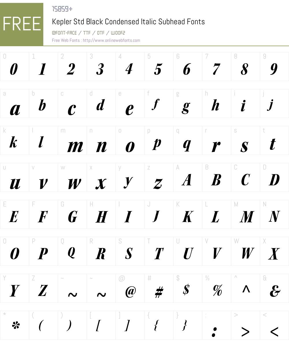 Kepler Std Font Screenshots