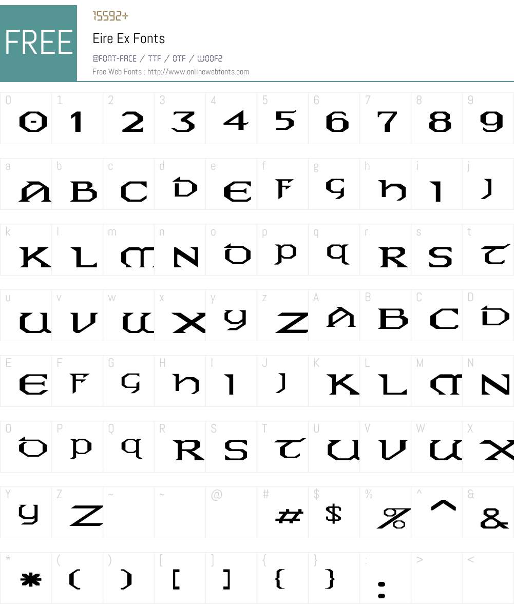 Eire Ex Font Screenshots