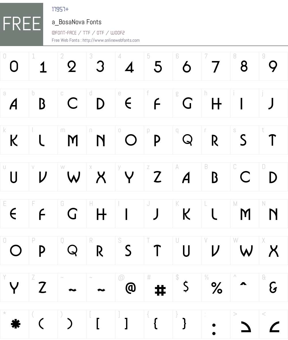 a_BosaNova Font Screenshots