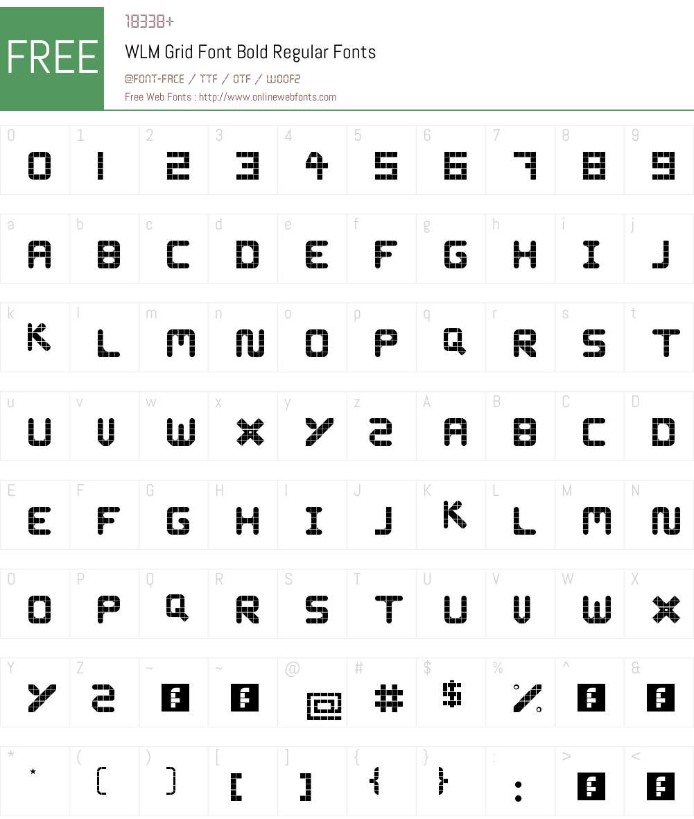 WLM Grid Font Bold Font Screenshots