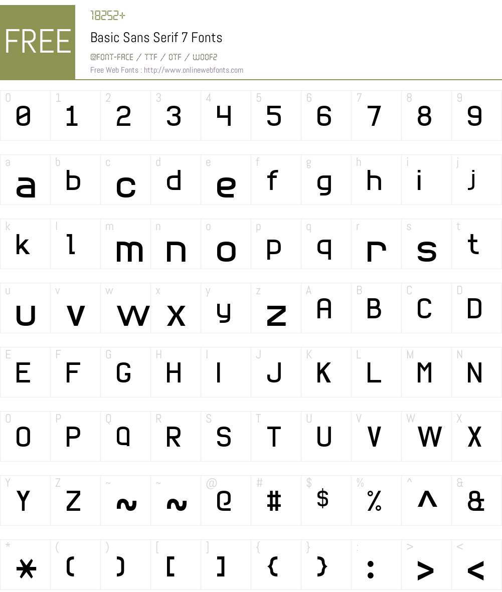 Basic Sans Serif 7 Font Screenshots