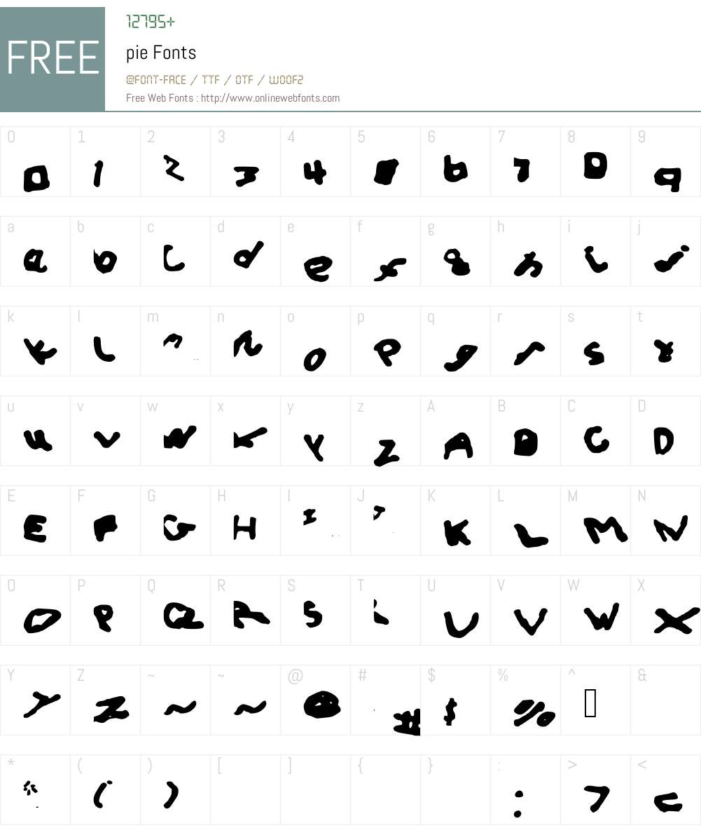 pie Font Screenshots