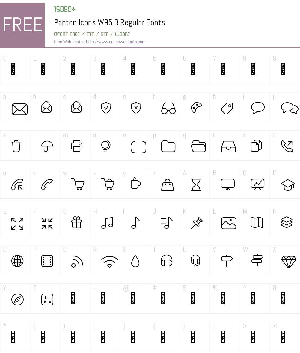 PantonIconsW95-BRegular Font Screenshots