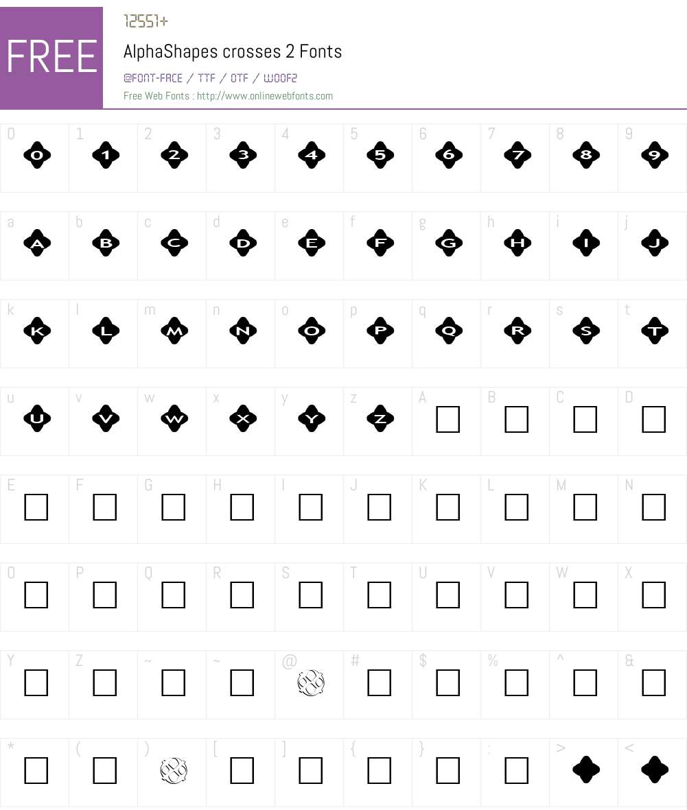 AlphaShapes crosses 2 Font Screenshots