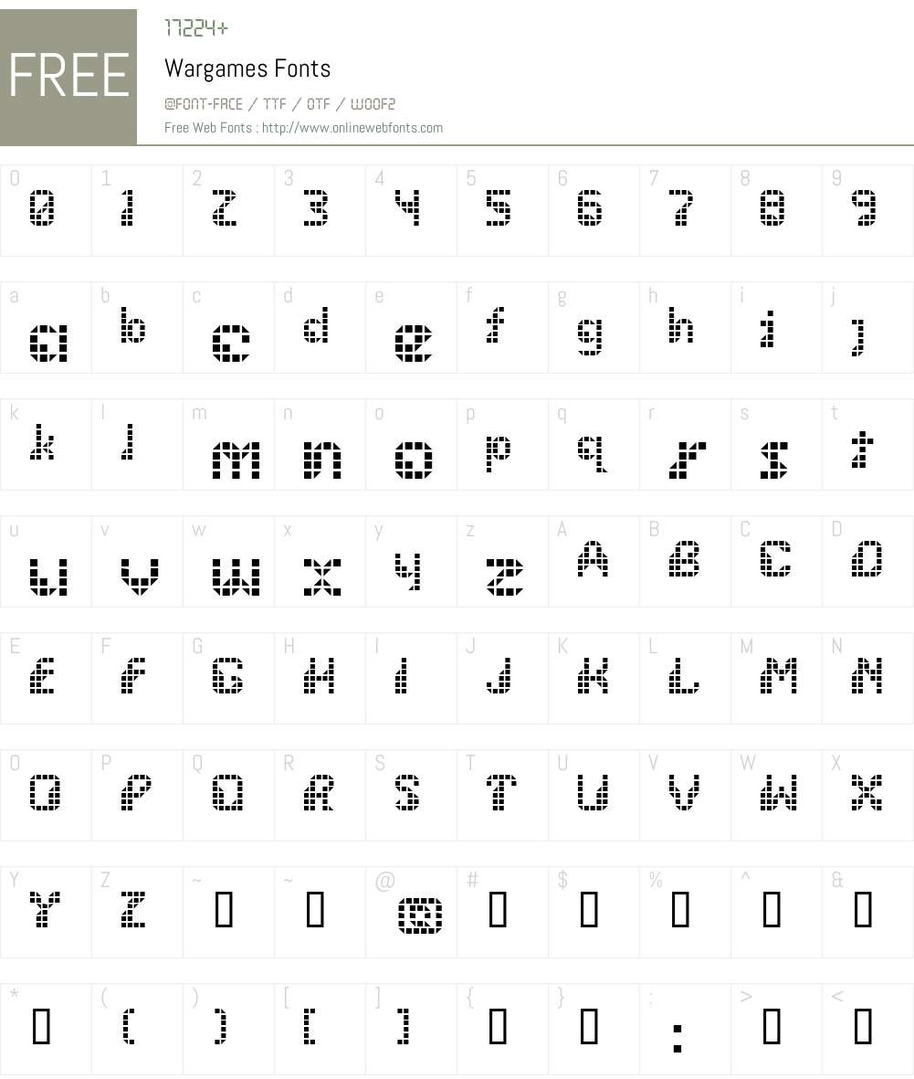 Wargames Font Screenshots