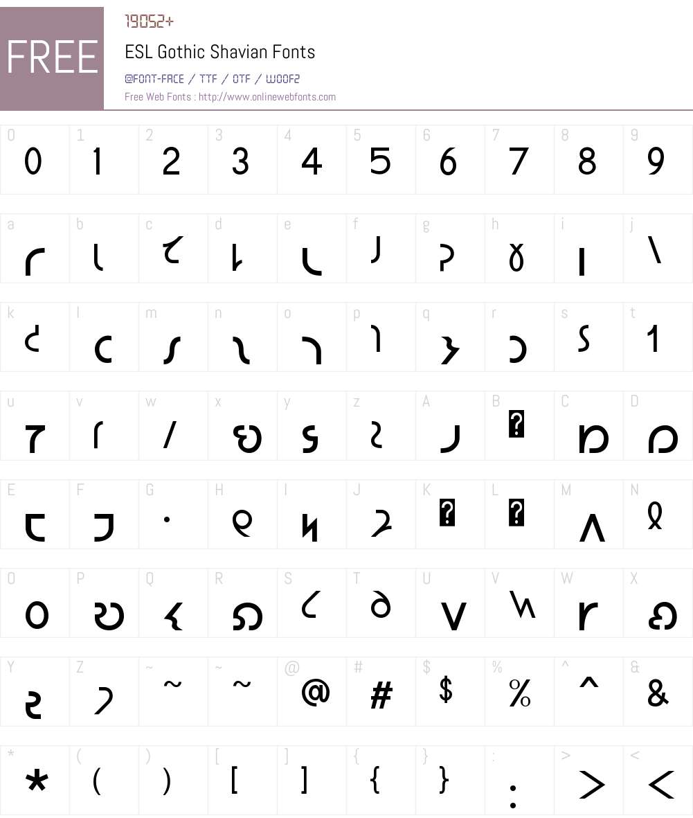 ESL Gothic Shavian Font Screenshots