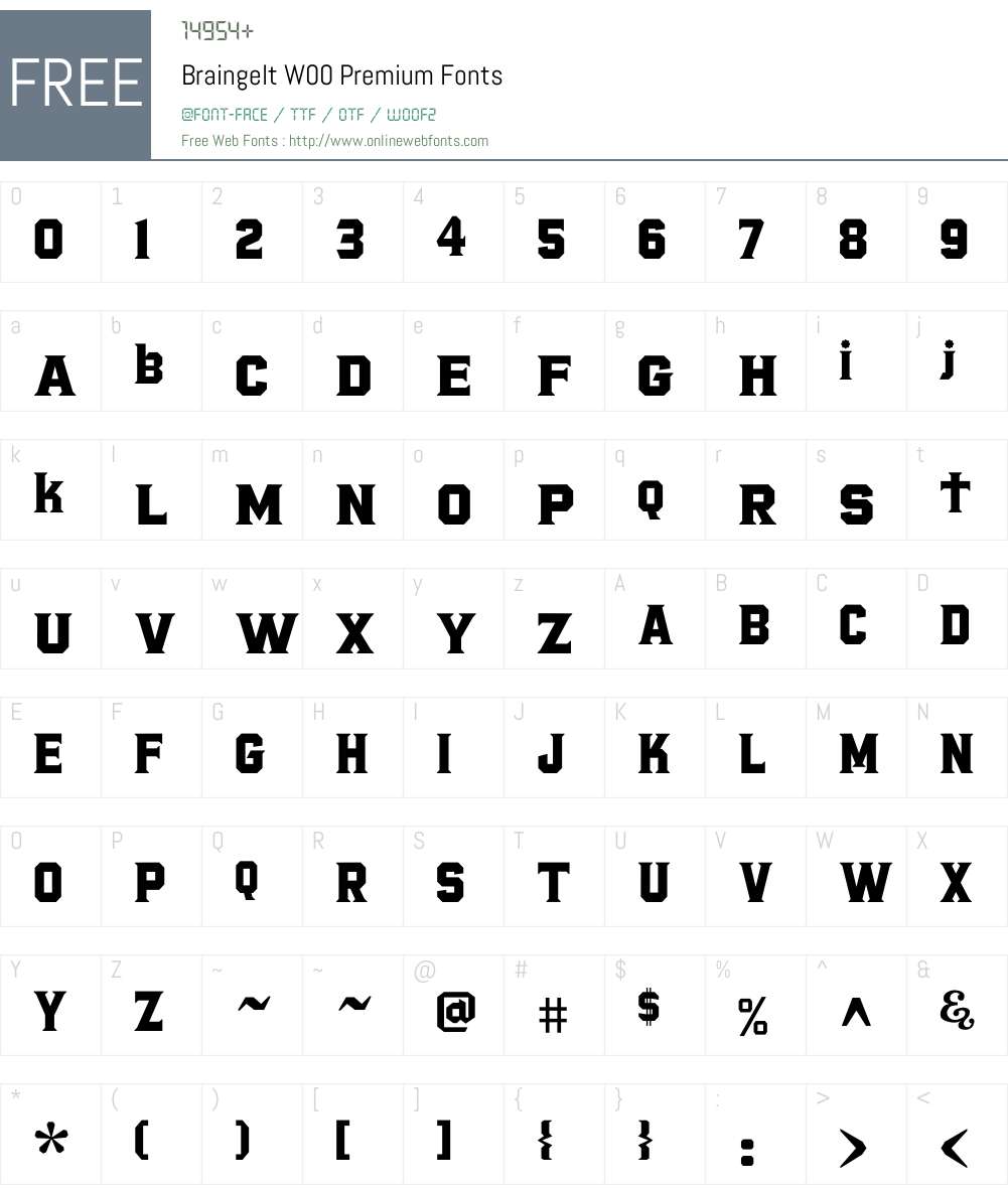 BraingeltW00-Premium Font Screenshots