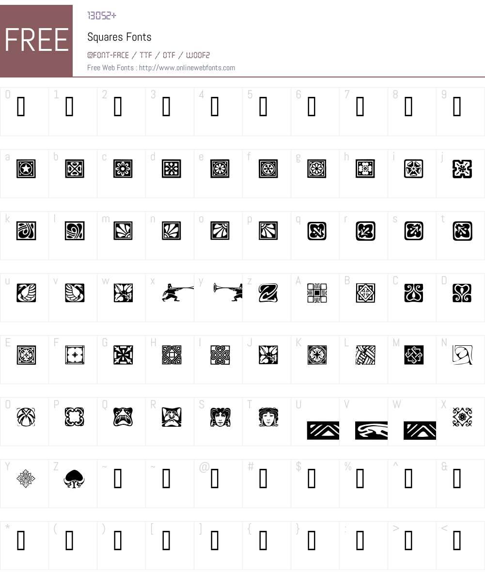 Squares Font Screenshots
