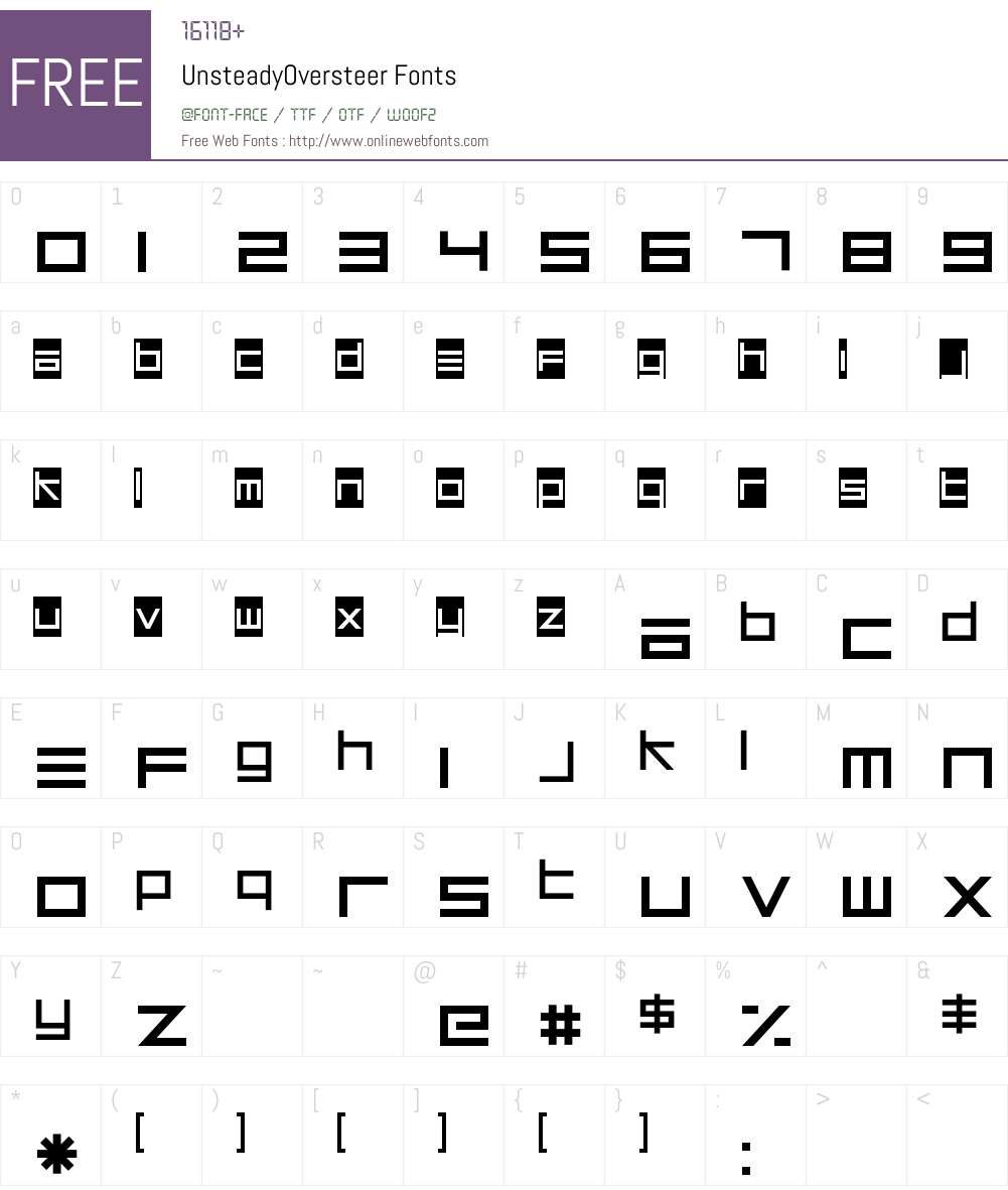 UnsteadyOversteer Font Screenshots