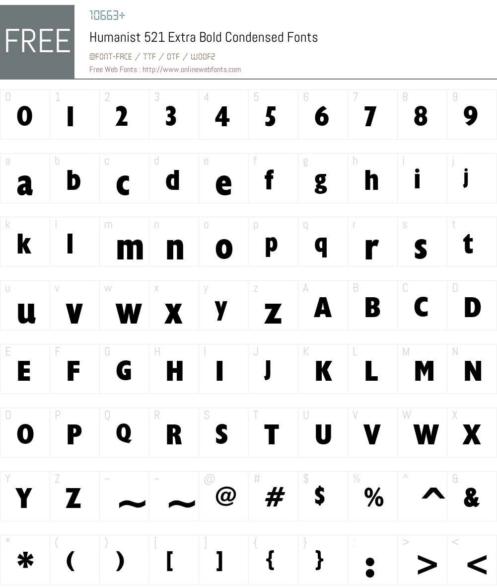 Humanist 521 Font Screenshots