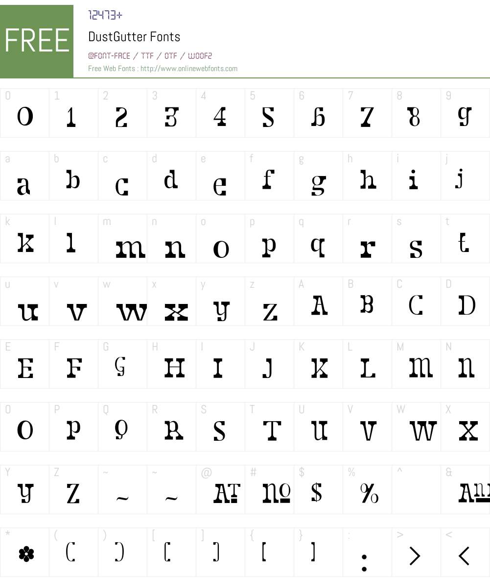 Dust Font Screenshots