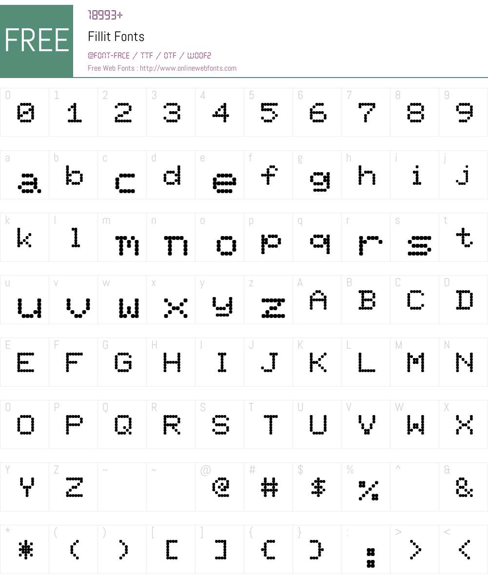 Fillit Font Screenshots