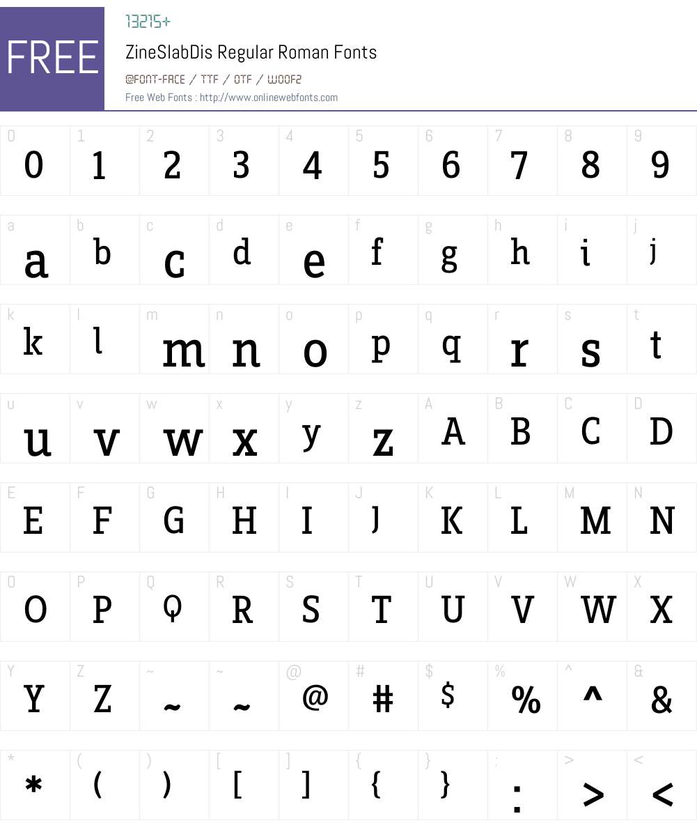 ZineSlabDis Font Screenshots