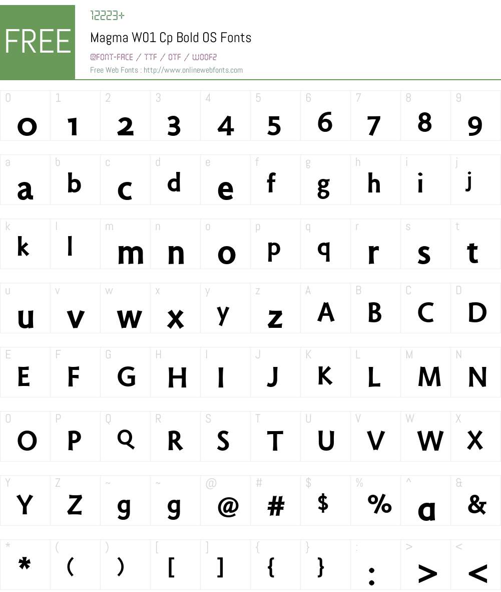 MagmaW01-CpBoldOS Font Screenshots