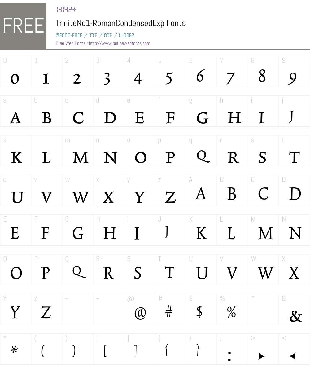 TriniteNo1 Font Screenshots